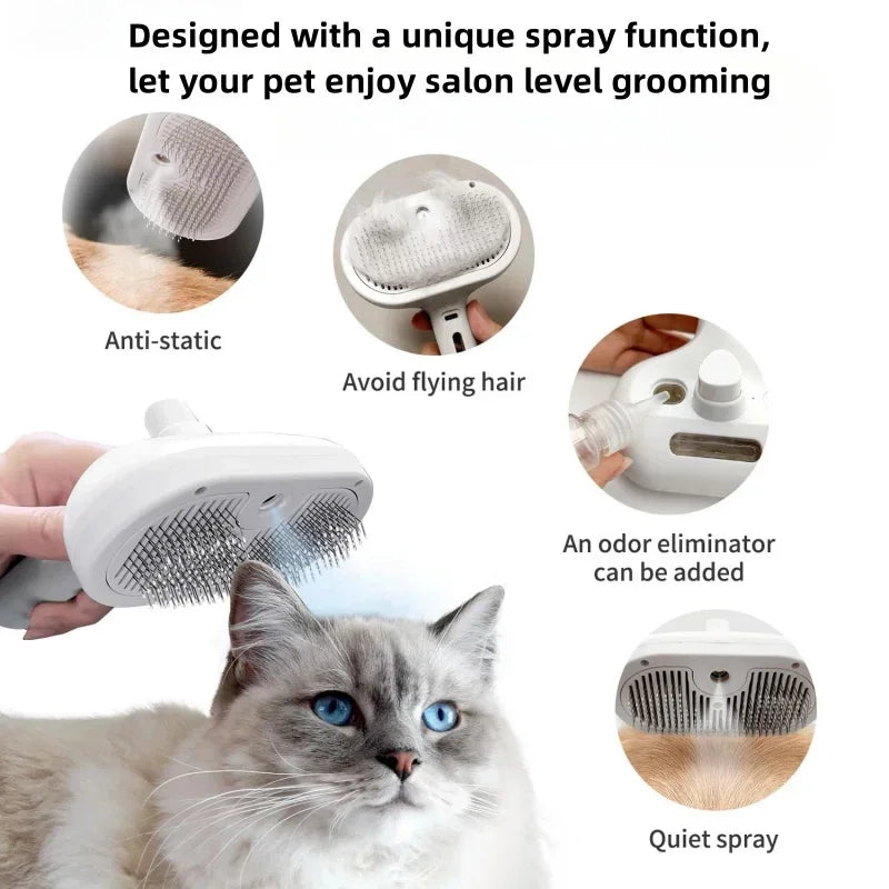 SteamGroom Pro™ – 2-in-1 Pet Steam Brush