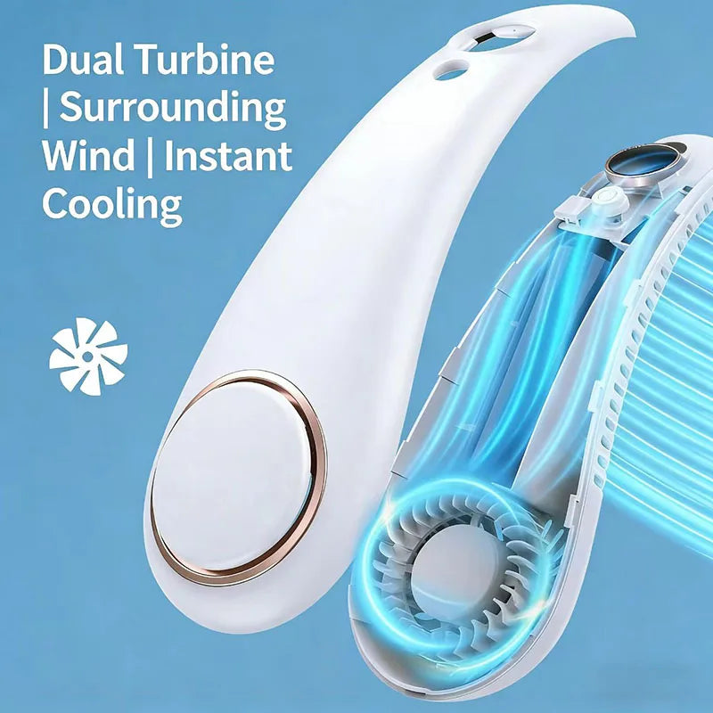 Gadgit Co Portable Bladeless Neck Fan | 5-Speed, USB Rechargeable, Hands-Free Cooling