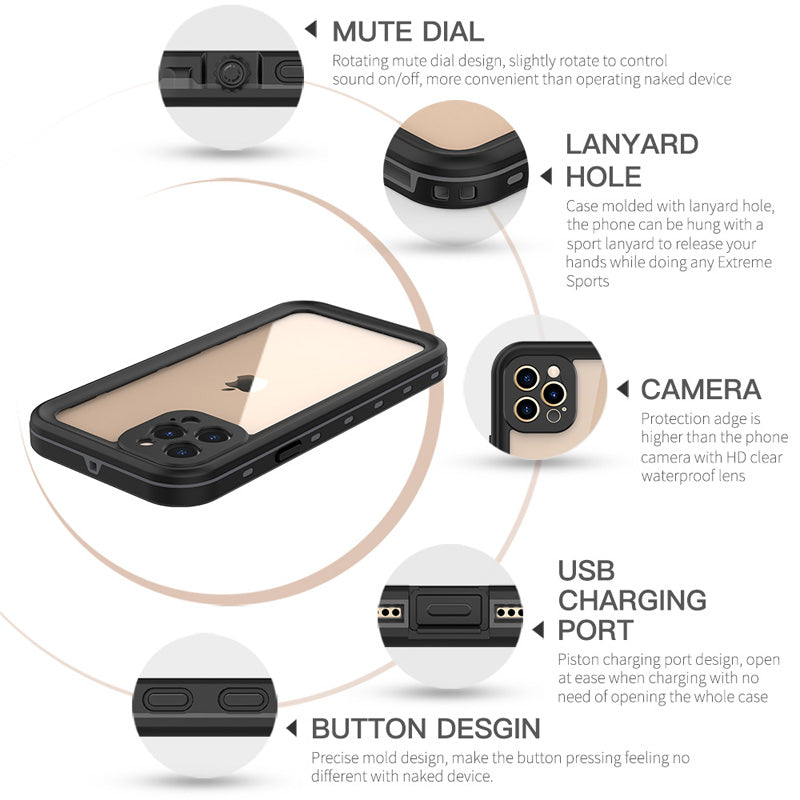 AquaShield Pro™ – IP68 Fully Sealed Waterproof iPhone Case