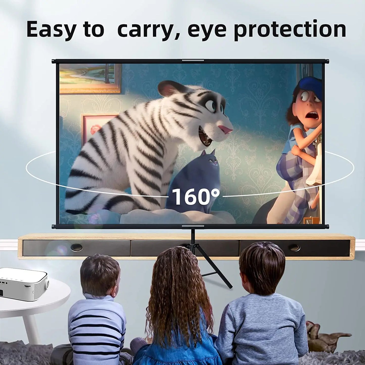Gadgit Co™ – Foldable 16:9 Projector Screen with Stand & Carry Bag