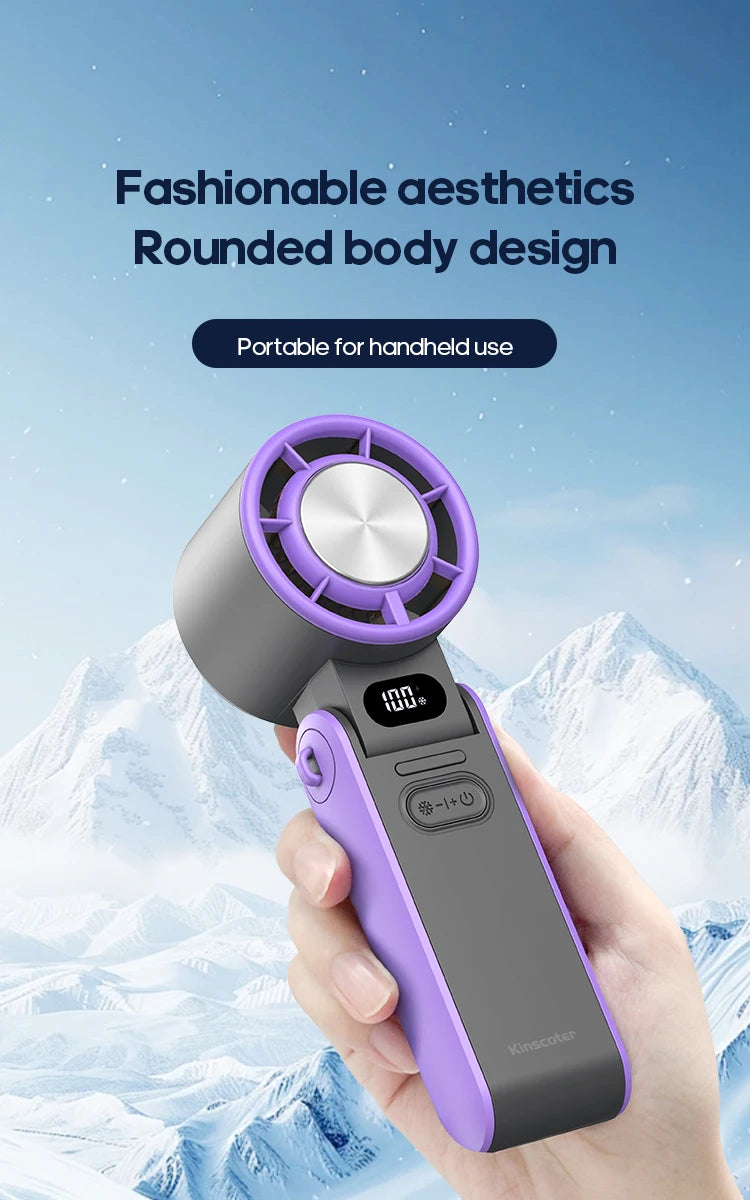 Gadgit Co™ Handheld Fan | Ice-Cool Technology, 100-Speed, 3600mAh, USB Rechargeable