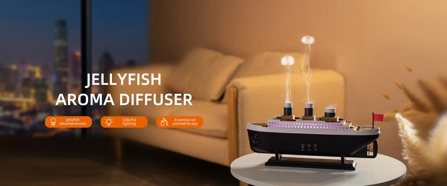 Gadgit Co Jellyfish Ultrasonic Humidifier & Aroma Diffuser | 250ml, 7 Colours, Remote