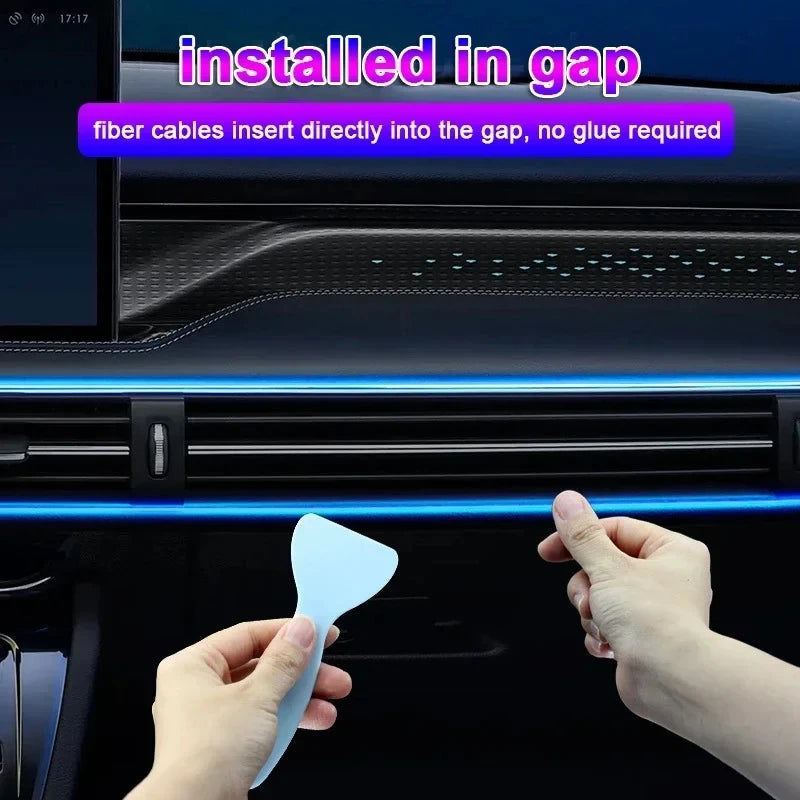 Gadgit Co RGB Car Interior Fiber Optic Ambient Light | APP Control, Music Sync, 4 Lengths