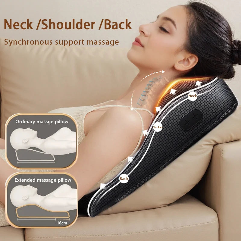 ReliefPro Elite™ – Heated Shiatsu Neck & Back Massager Pillow