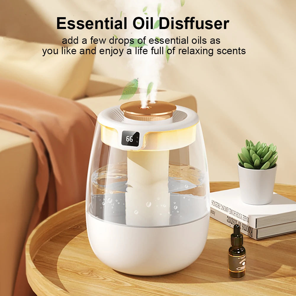 Gadgit Co 1.3L Large Capacity Dual Spray Desktop Humidifier | 20hr Runtime, Night Light