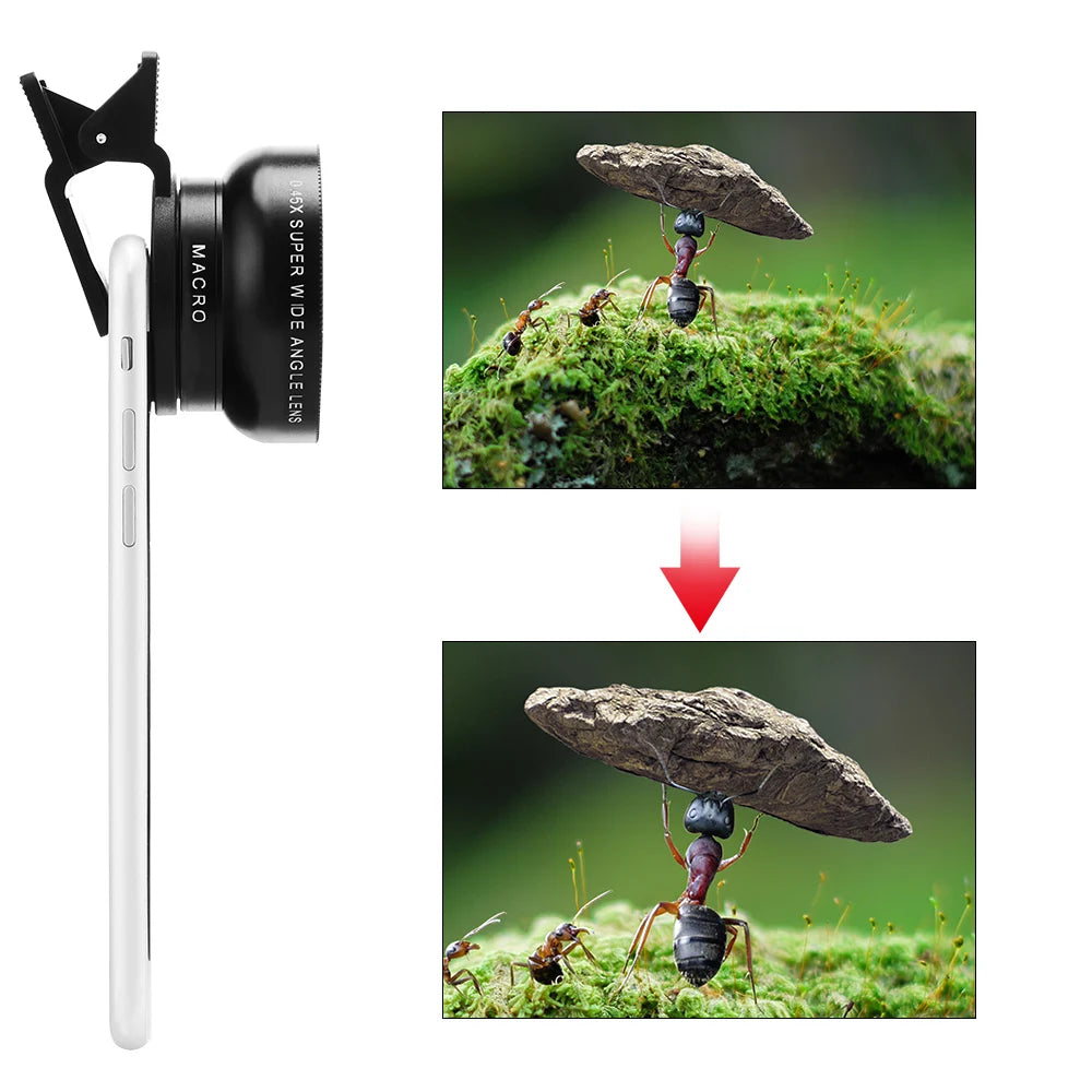 Gadgit Co™ – 2-in-1 Wide Angle & Macro Phone Lens (0.45X + 12.5X)