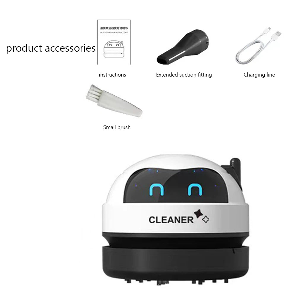 Gadgit Co Mini USB Desktop Vacuum Cleaner | Rechargeable, Detachable Nozzle, Pet Hair