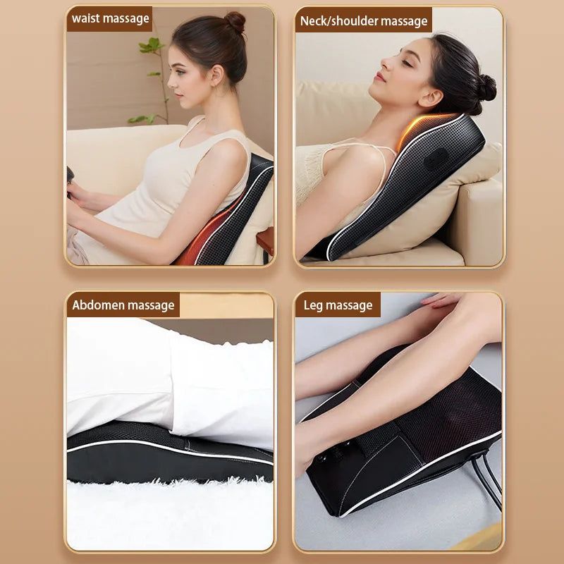 ReliefPro Elite™ – Heated Shiatsu Neck & Back Massager Pillow