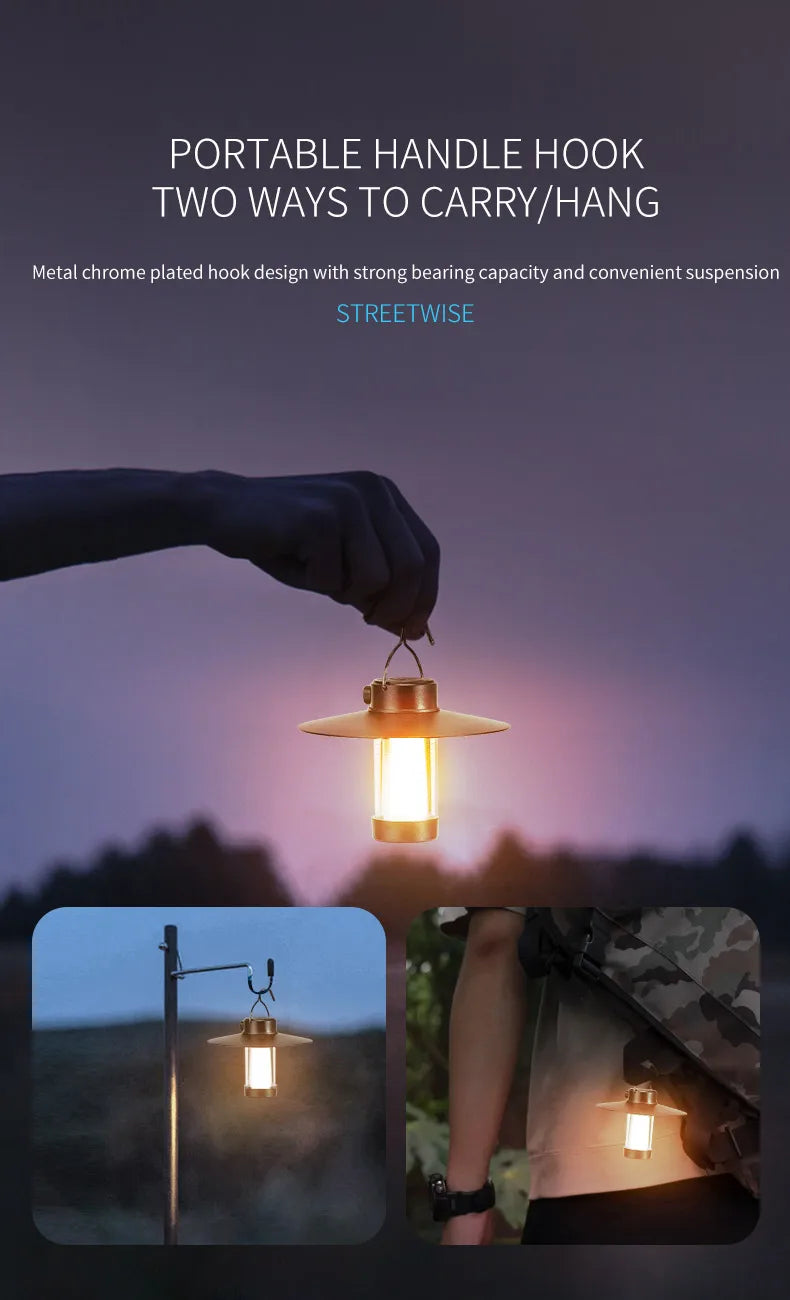 Gadgit Co LED Camping Lantern | 600 Lumens, Dimmable, Magnetic, Type-C, Waterproof