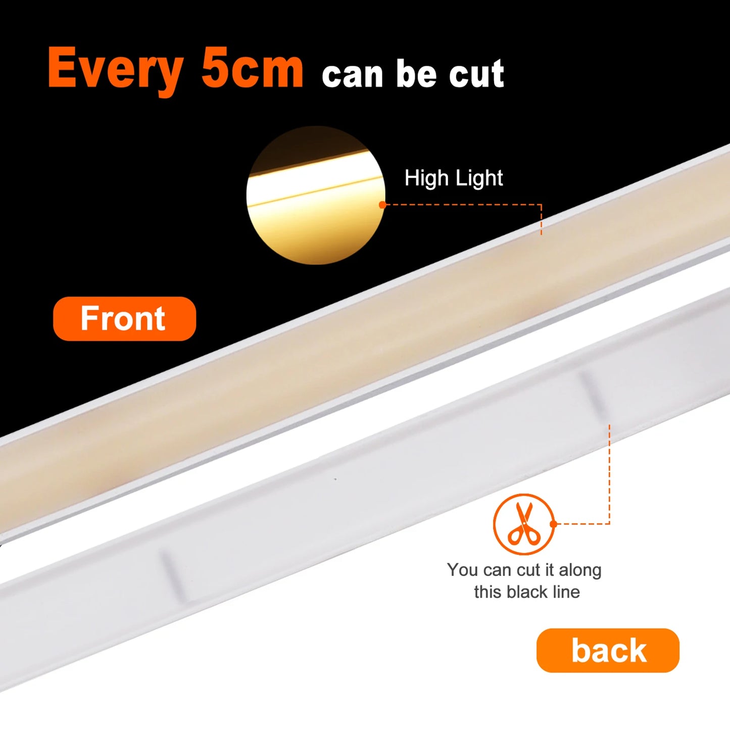 Gadgit Co AquaGlow™ Waterproof COB LED Strip Light | 12V & 24V, IP65/67, 0.5–20m