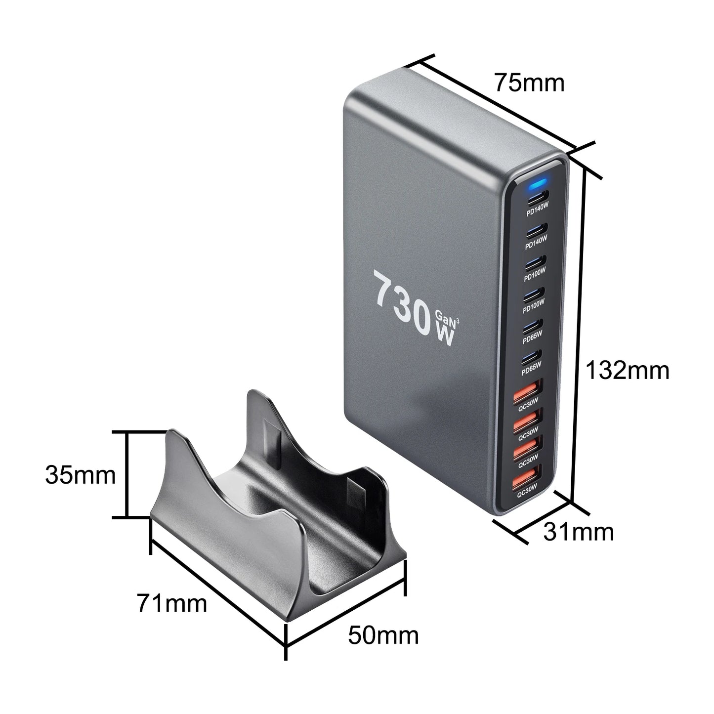 Gadgit Co PowerHub Station™ – Multi-Port GaN Desktop Charging Station | Up to 800W