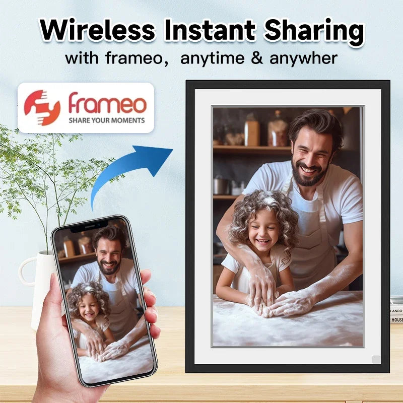 Frameo 10.1 Inch WiFi Digital Picture Frame，1280 * 800IPS HD Cloud Smart Digital Photo Frame,32GB Storage,