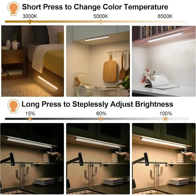 Gadgit Co 40cm Rechargeable LED Bar Light | Motion Sensor, Magnetic, USB, 3 or 4 Pack