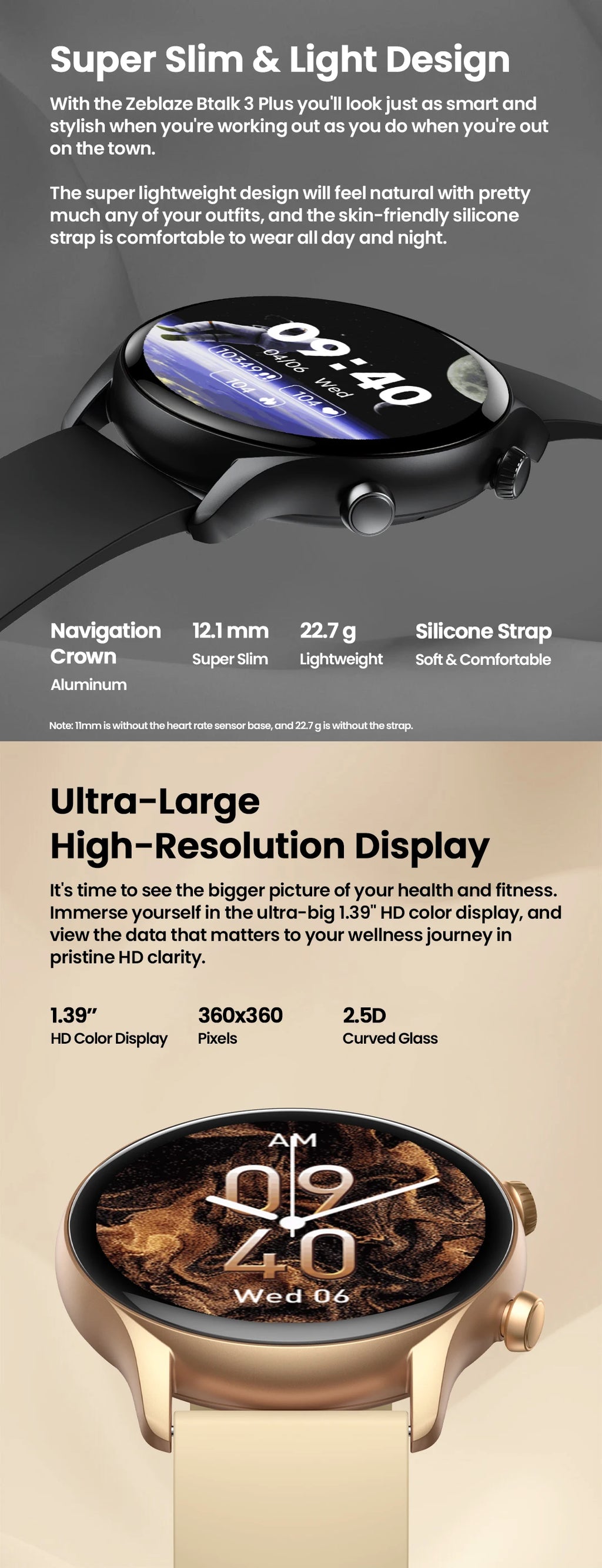 Zeblaze Btalk 3 Plus – HD Voice Calling Smartwatch
