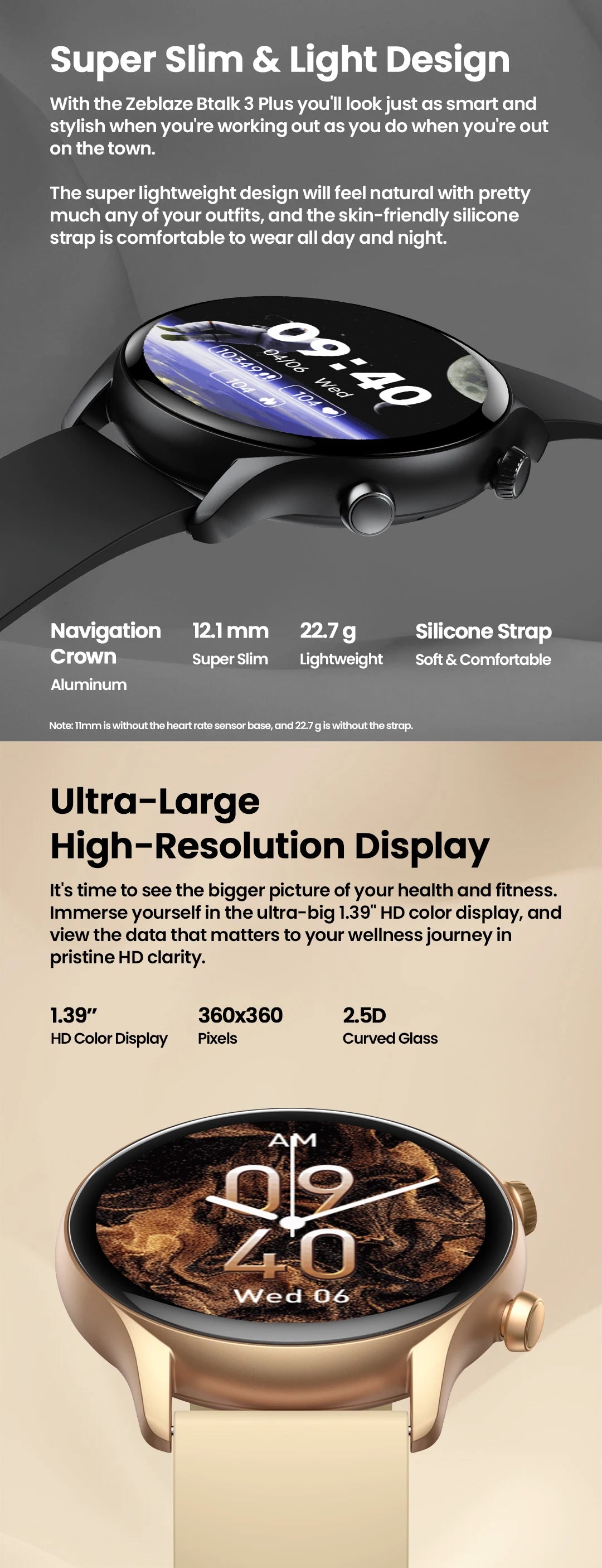 Zeblaze Btalk 3 Plus – HD Voice Calling Smartwatch