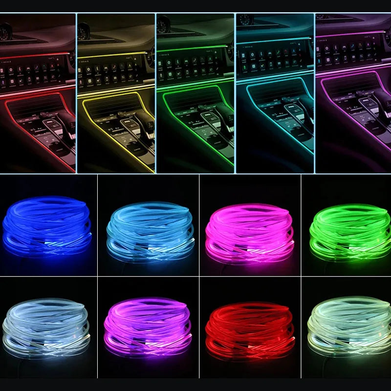 Gadgit Co RGB Car Interior Fiber Optic Ambient Light | APP Control, Music Sync, 4 Lengths