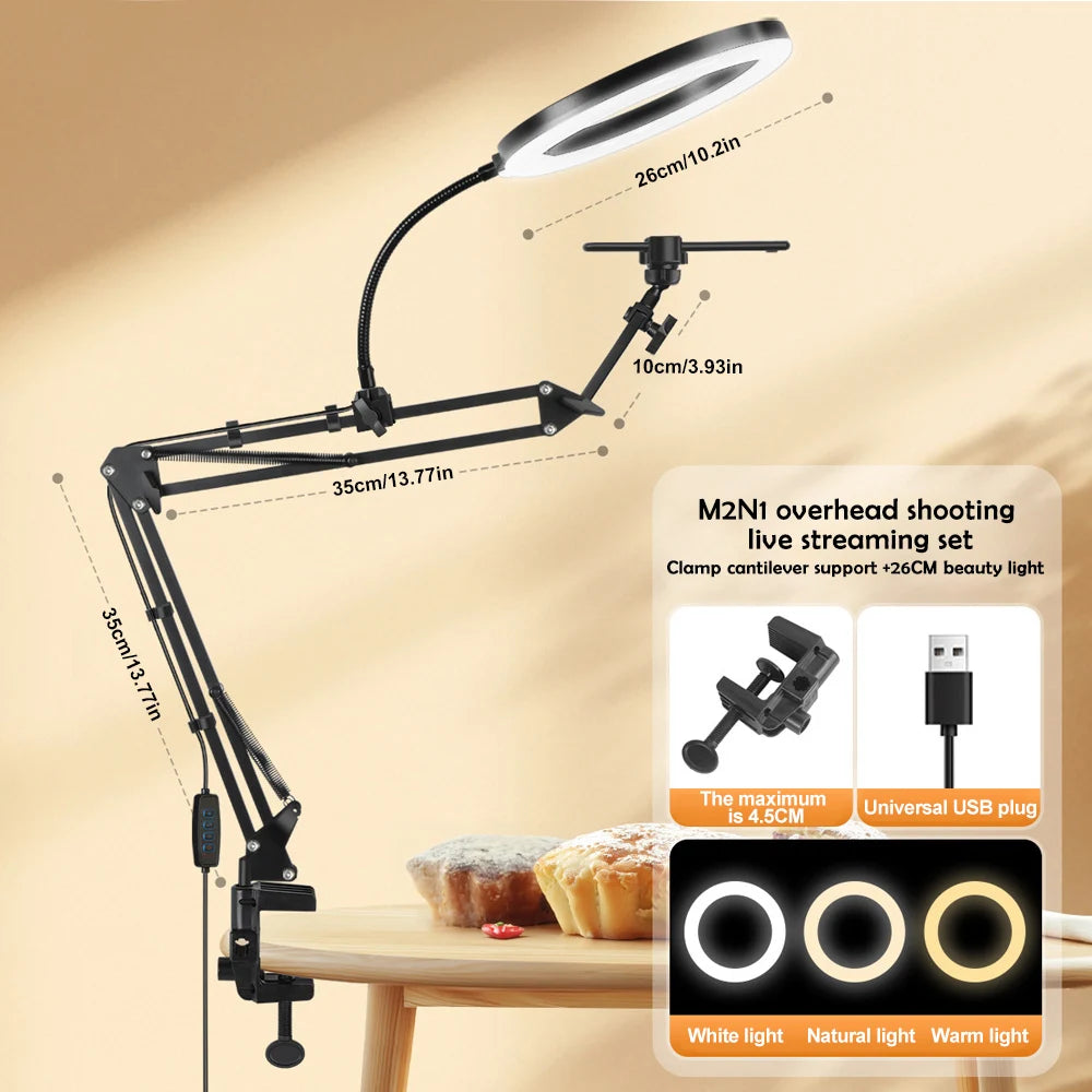 FlexGlow™ – LED Fill Light with Adjustable Arm Phone Holder