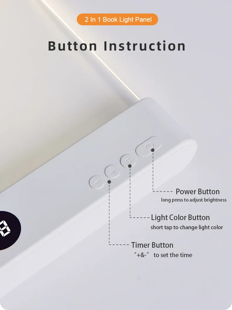 Gadgit Co ™ Rechargeable LED Reading Light | 3 Colours, Timer, Eye-Friendly