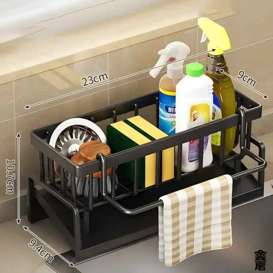 Gadgit Co Tap-Mounted Spice Shelf & Sink Organizer | No Drilling, Drainage Rack