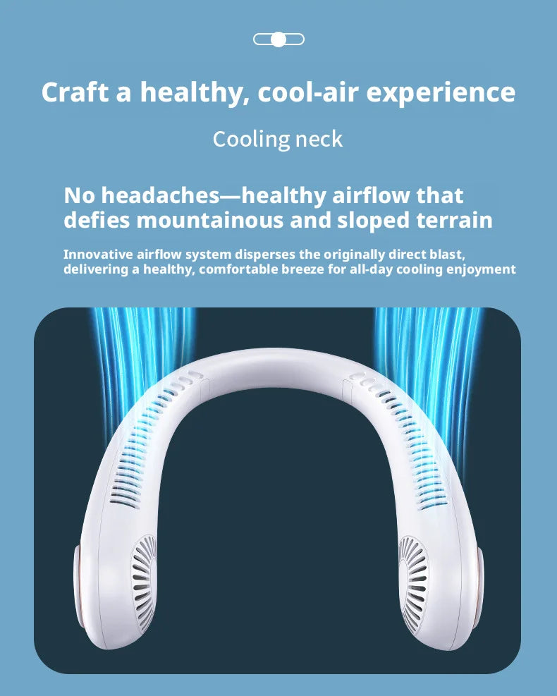Gadgit Co Portable Bladeless Neck Fan | 5-Speed, USB Rechargeable, Hands-Free Cooling