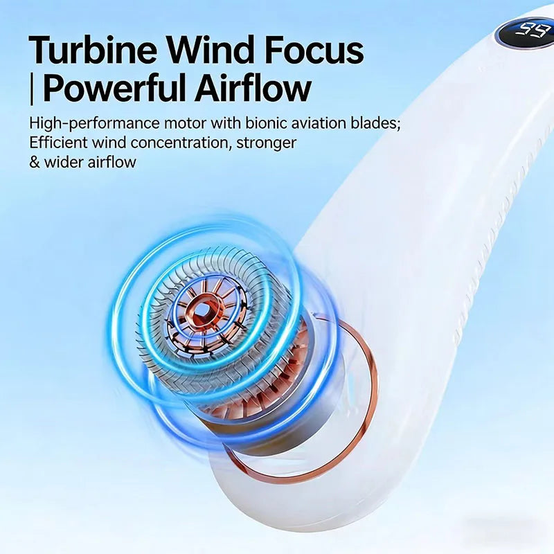 Gadgit Co Portable Bladeless Neck Fan | 5-Speed, USB Rechargeable, Hands-Free Cooling