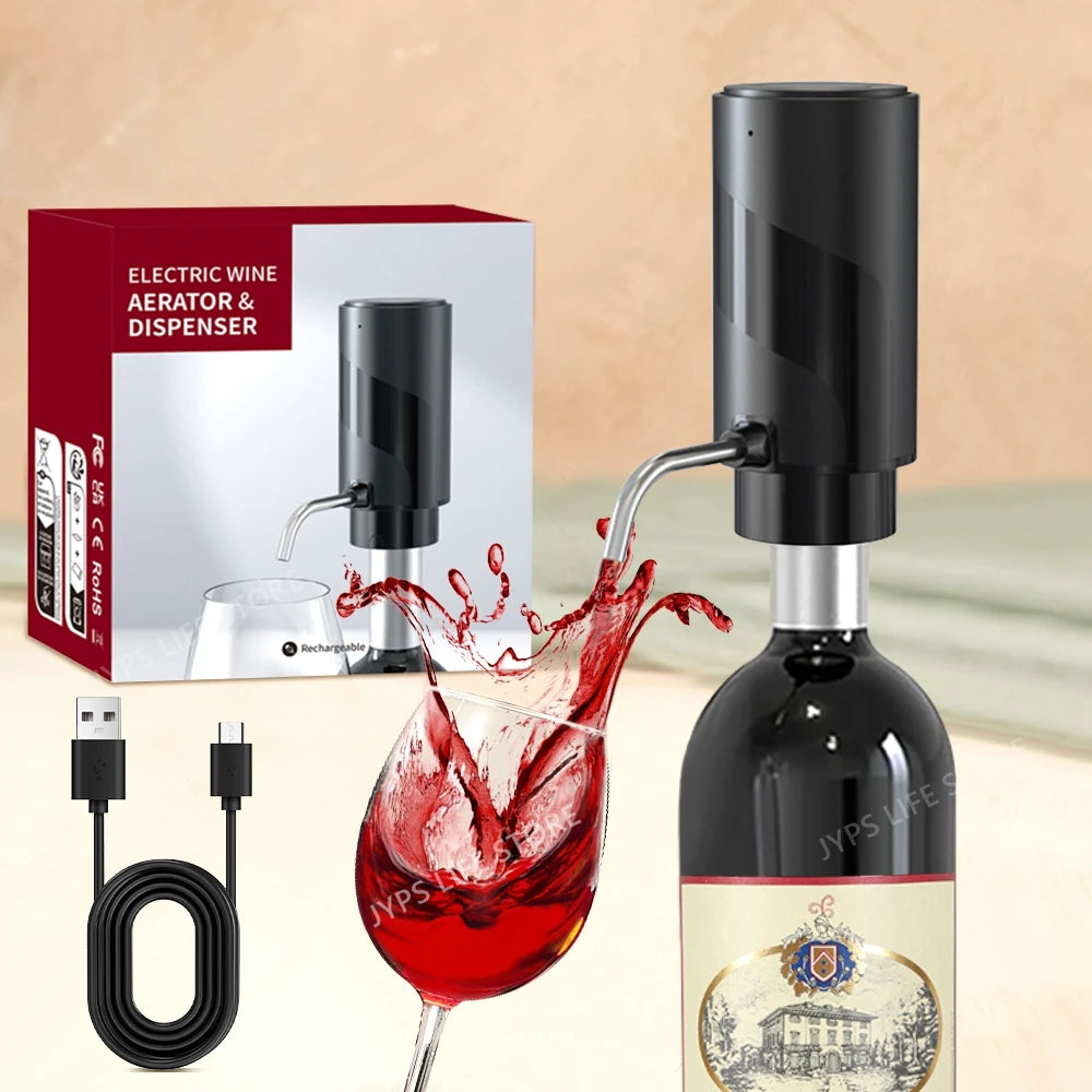 Gadgit Co Rechargeable Electric Wine Aerator & Decanter | Type-C, Auto Pour, Gift