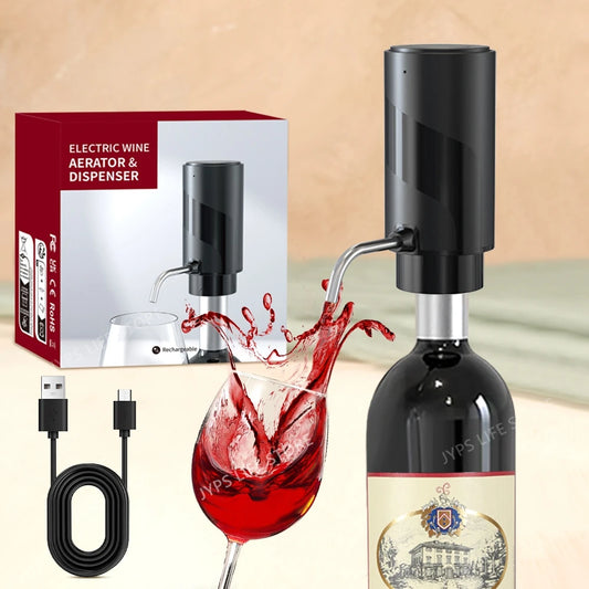 Gadgit Co Rechargeable Electric Wine Aerator & Decanter | Type-C, Auto Pour, Gift