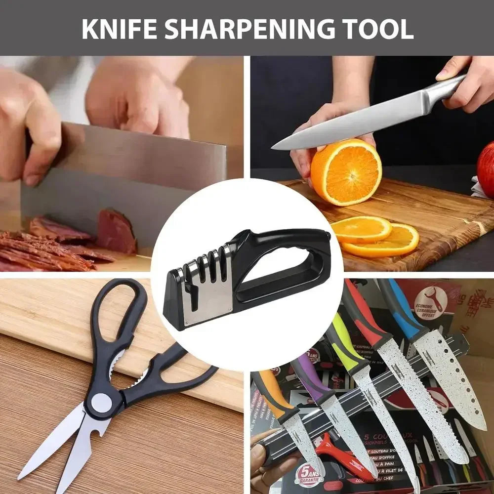 Gadgit Co 4-Stage Knife Sharpener | 3-5 Sec Restore, Non-Slip Base, Left & Right Hand
