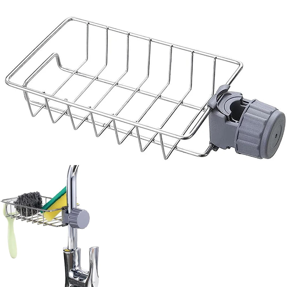 Gadgit Co Faucet Sink Caddy | Sponge, Soap & Towel Holder, No Drilling, 6 Styles