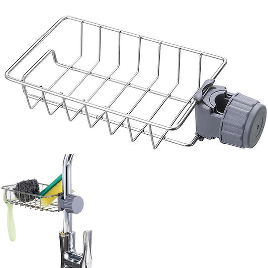 Gadgit Co Faucet Sink Caddy | Sponge, Soap & Towel Holder, No Drilling, 6 Styles