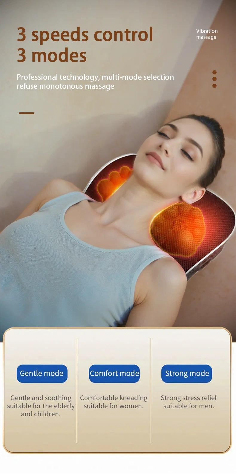 ReliefPro Elite™ – Heated Shiatsu Neck & Back Massager Pillow