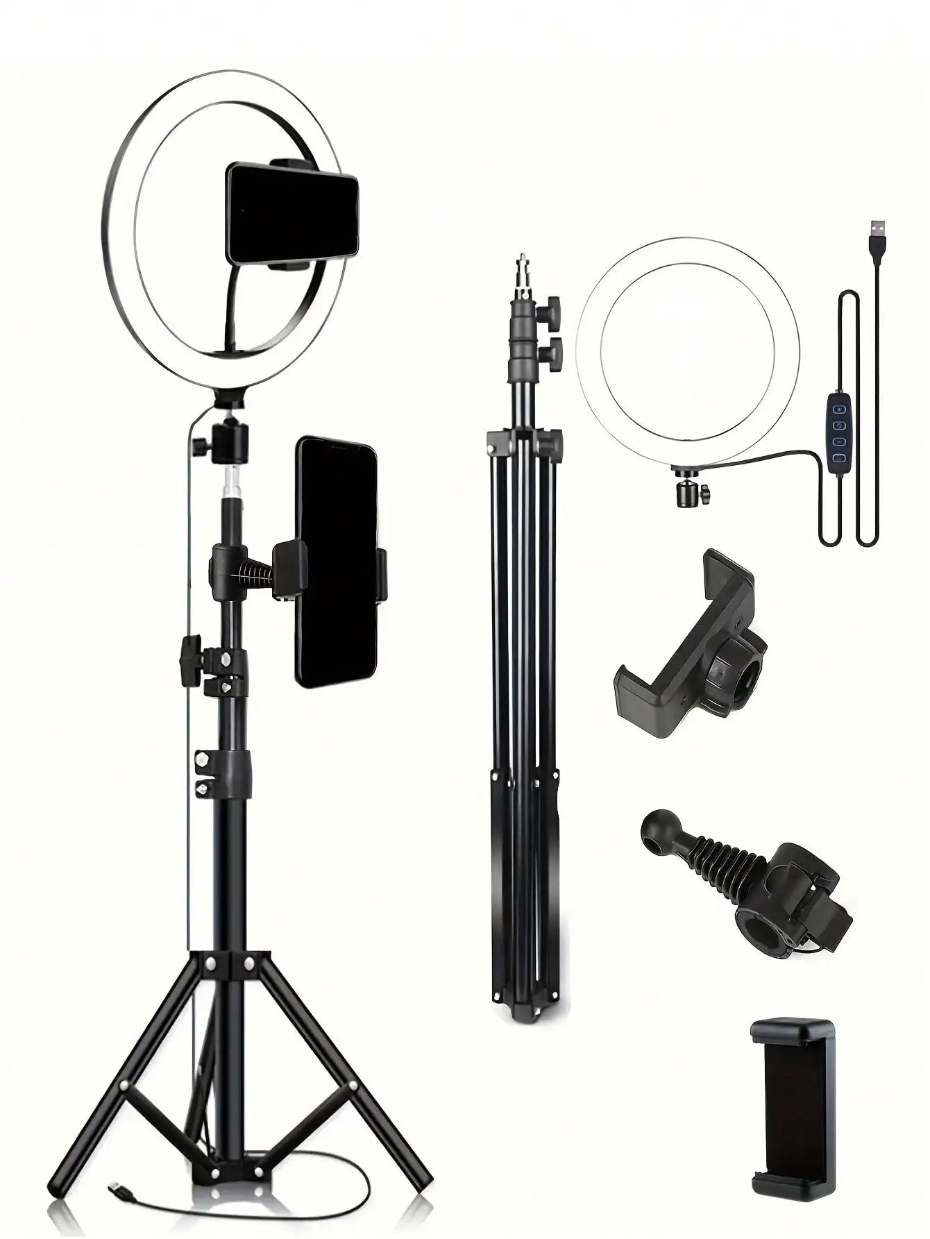 Gadgit Co™ – 10" Ring Light & Tripod Kit with Selfie Remote