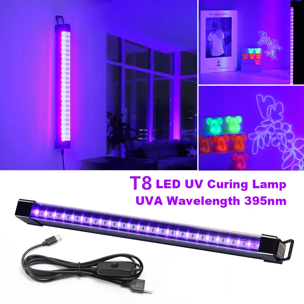 Gadgit Co UV Blacklight Tube | 395nm, 6W USB, T5 or T8 with Magnetic Mount