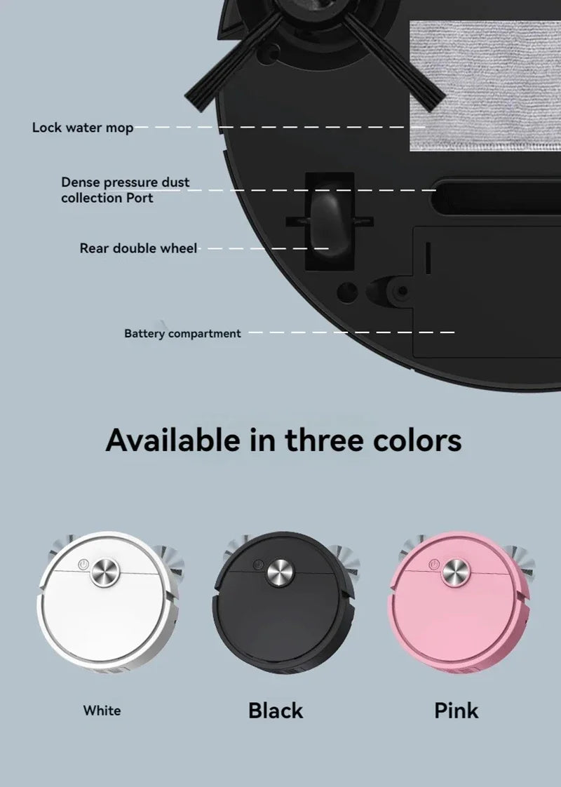 Gadgit Co SwiftBot™ 3-in-1 Robot Vacuum | Sweep, Mop & Suction, 4000Pa