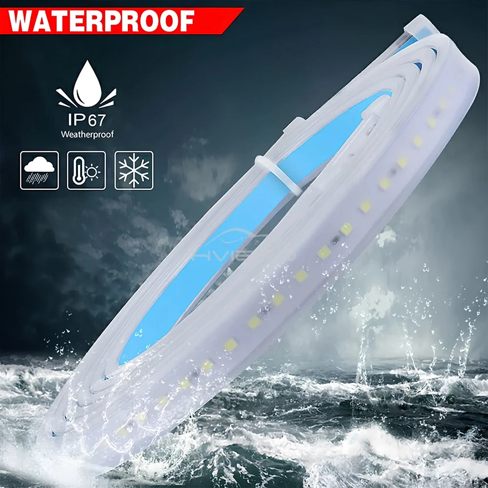 Gadgit Co Car Door LED Warning Strip | 120cm, White + Red Flash, 12V, Waterproof