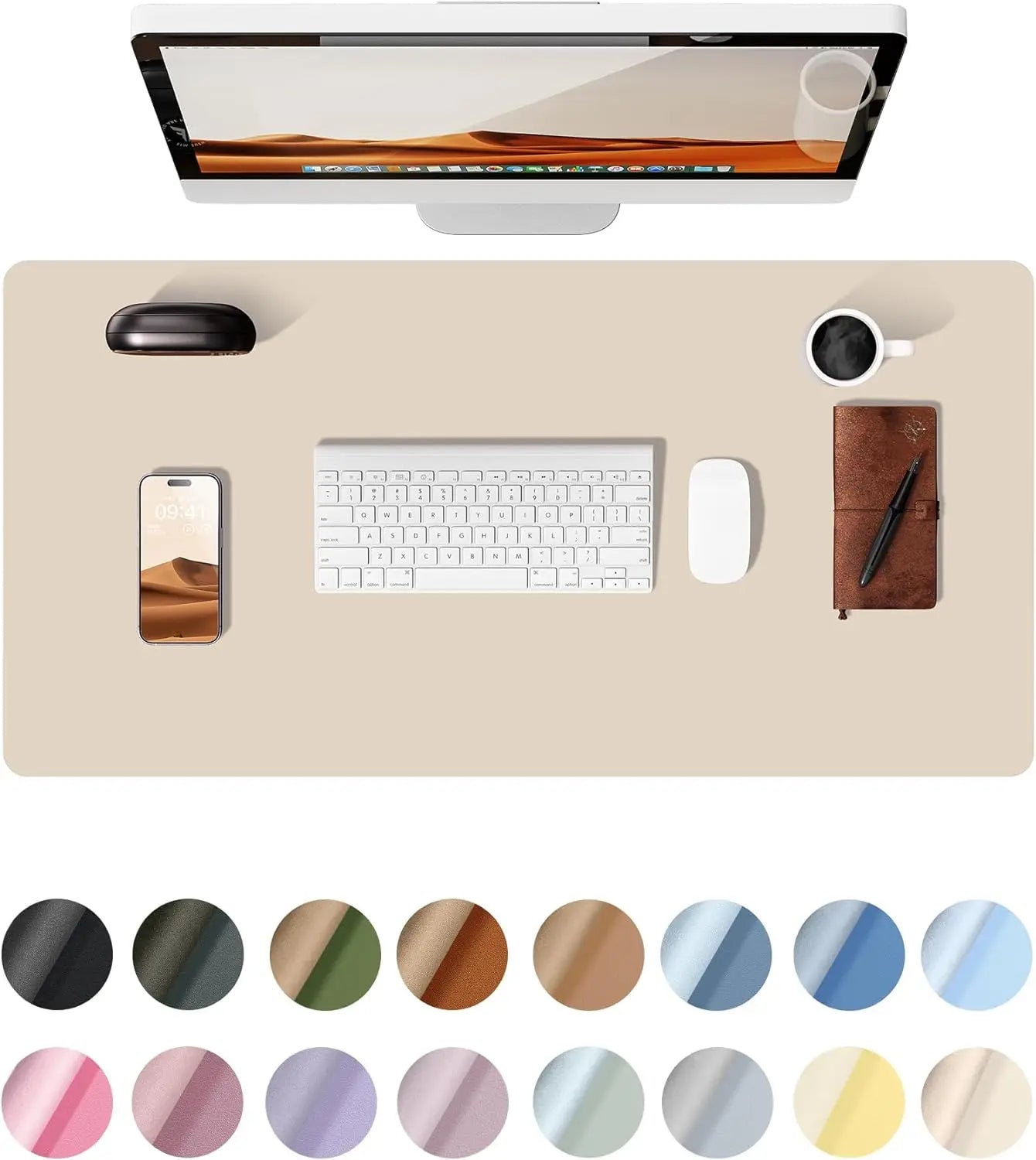 Gadgit Co™ PU Leather Desk Mat & Mouse Pad | Non-Slip, Waterproof, 5 Sizes