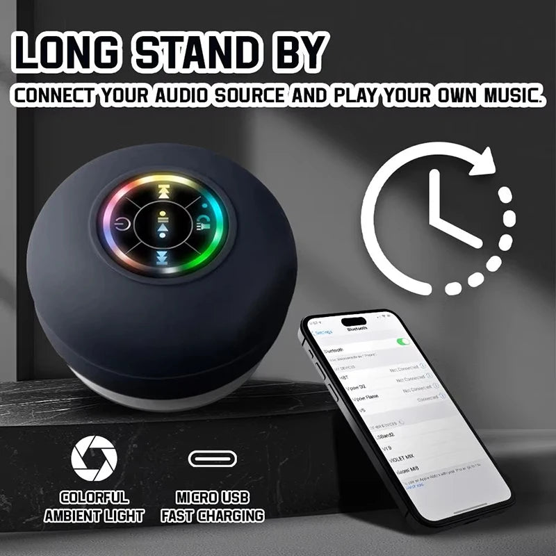 Gadgit Co™ Mini Bluetooth Shower Speaker | IPX4, Suction Mount