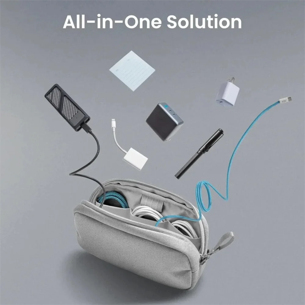 Electronics Organizer Travel Case Water Resistant Travel Bag Cable Organizer for Essentials Accessories.