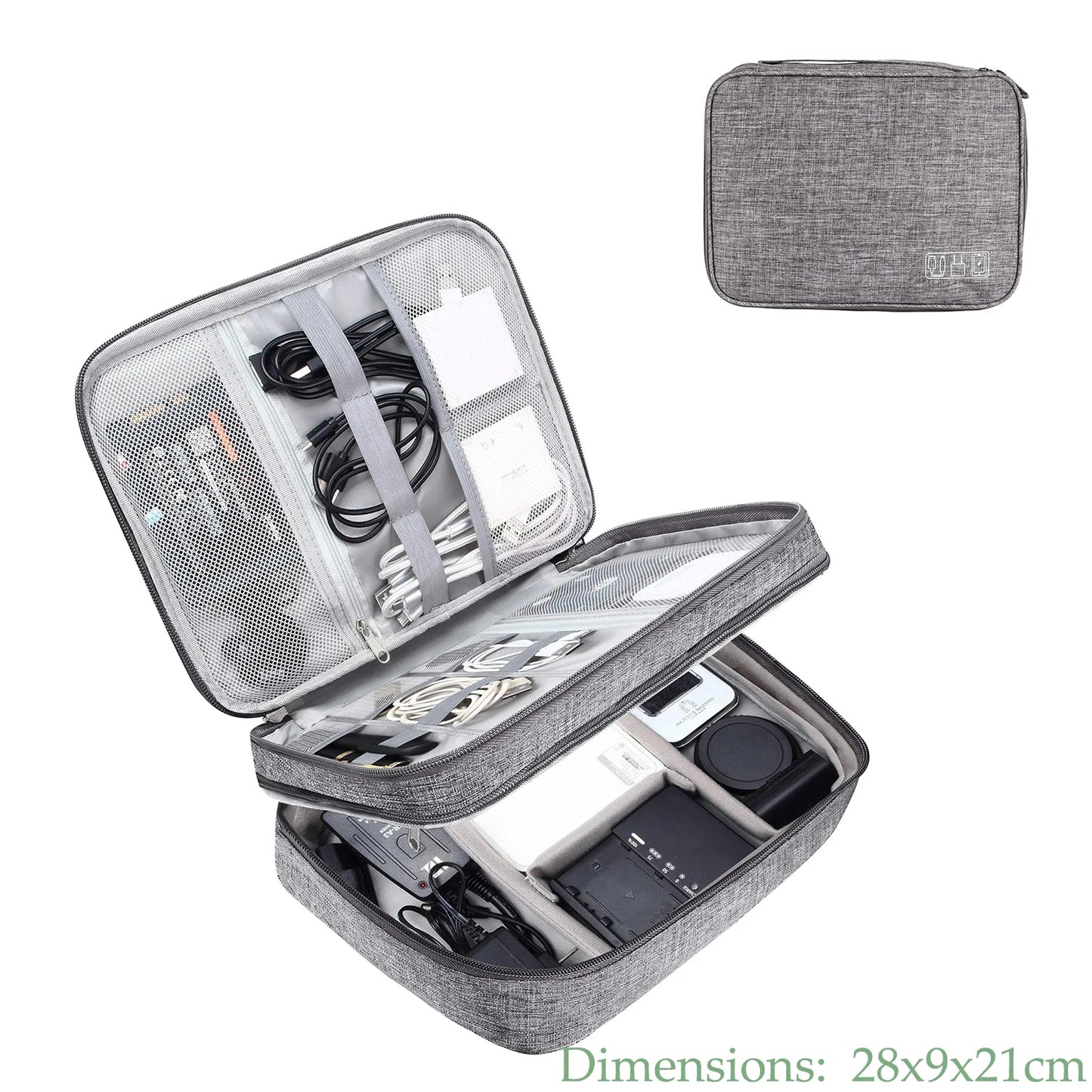 Gadgit Co™ Waterproof Electronics Organizer | 1 & 2 Layer, Adjustable Dividers