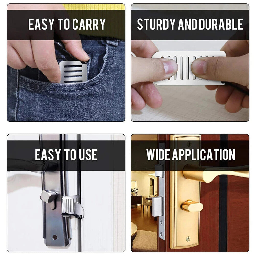 Gadgit Co Portable Stainless Steel Travel Door Lock | No-Drill, Hotel & Home Privacy