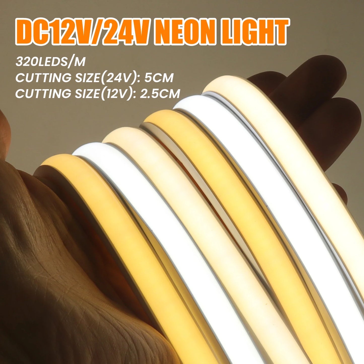 Gadgit Co AquaGlow™ Waterproof COB LED Strip Light | 12V & 24V, IP65/67, 0.5–20m
