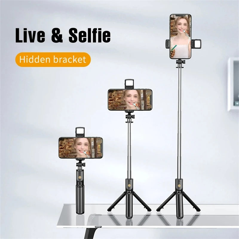 SnapPro™ – Wireless Selfie Stick & Tripod with Light