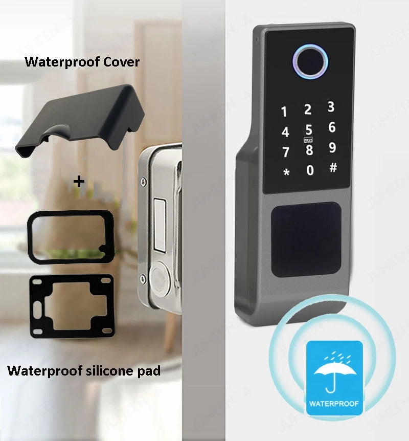Gadgit Co Smart Outdoor Door Lock | WiFi, Fingerprint, App & Remote, IP66 Waterproof