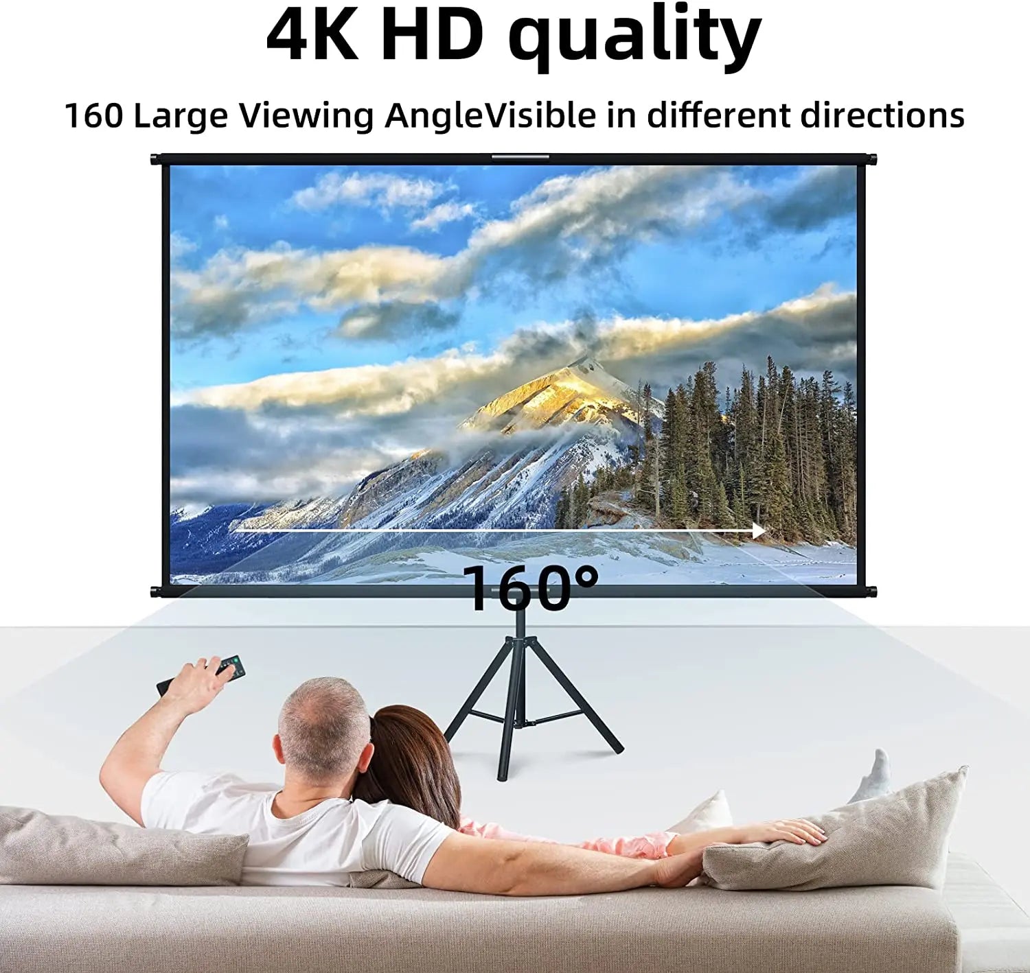 CineScreen Pro™ – Foldable 16:9 Projector Screen with Stand