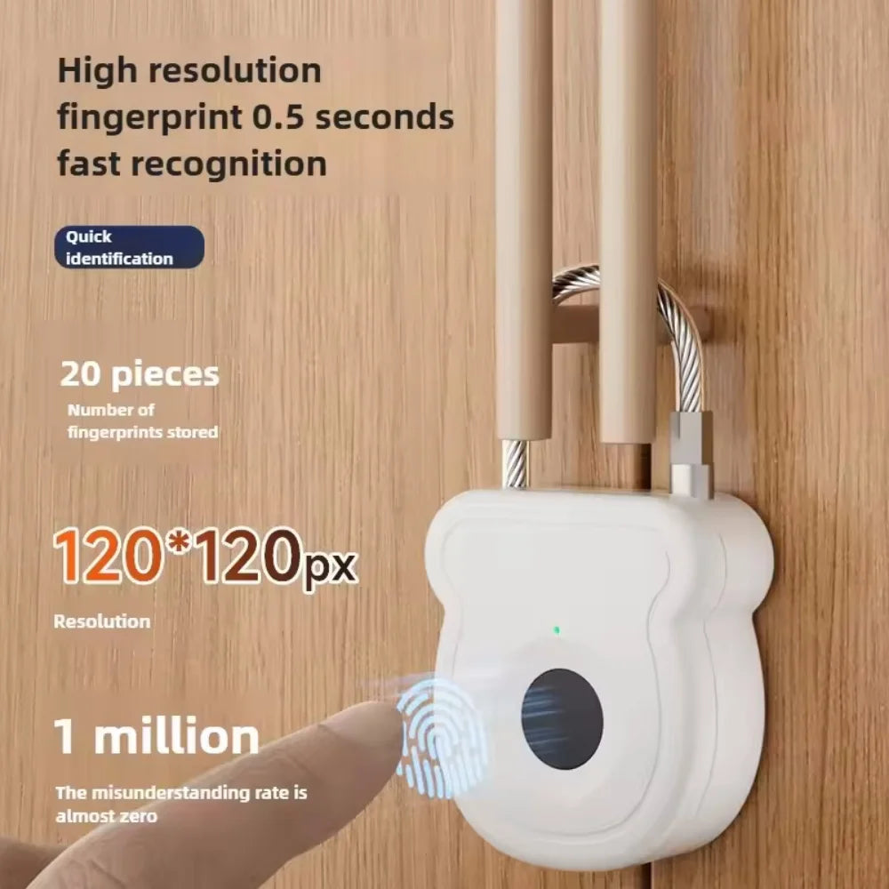 Gadgit Co Smart Fingerprint Cabinet & Drawer Lock | 20 Prints, USB Rechargeable, No-Drill