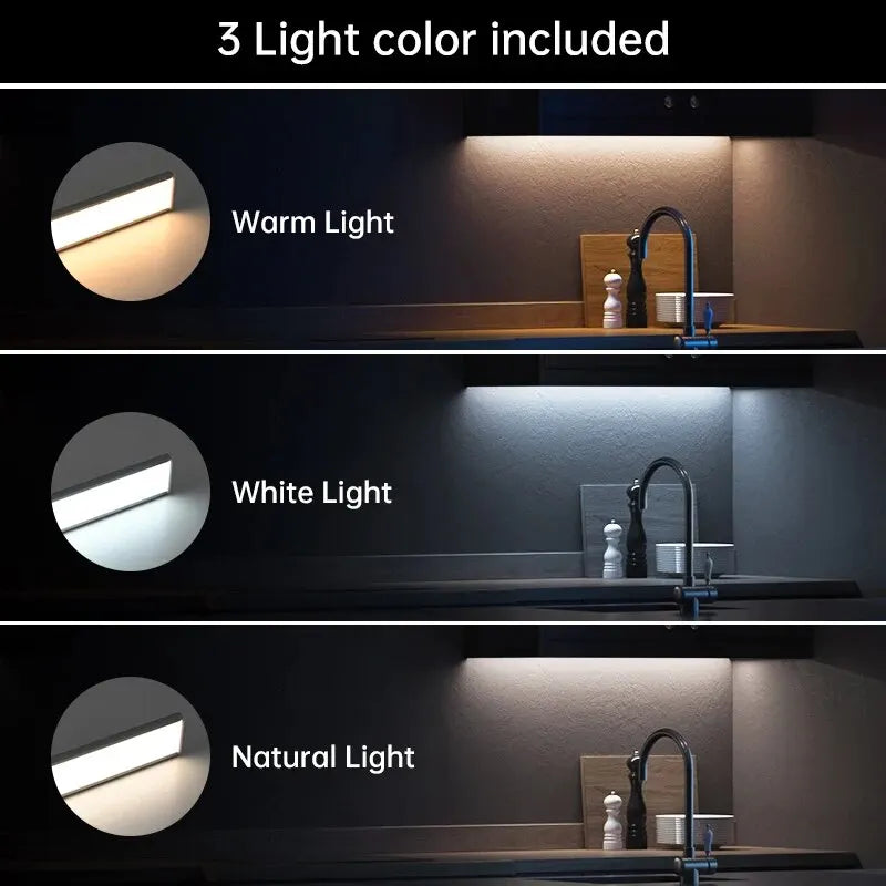 Gadgit Co LED Motion Sensor Under-Cabinet Light | 3 Colour Temps, USB, 4 Sizes