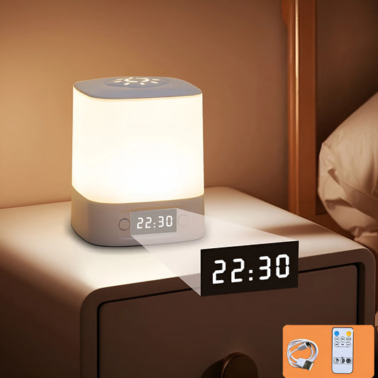 Gadgit Co ™ LED Night Light with Clock | Rechargeable, Dimmable, Remote