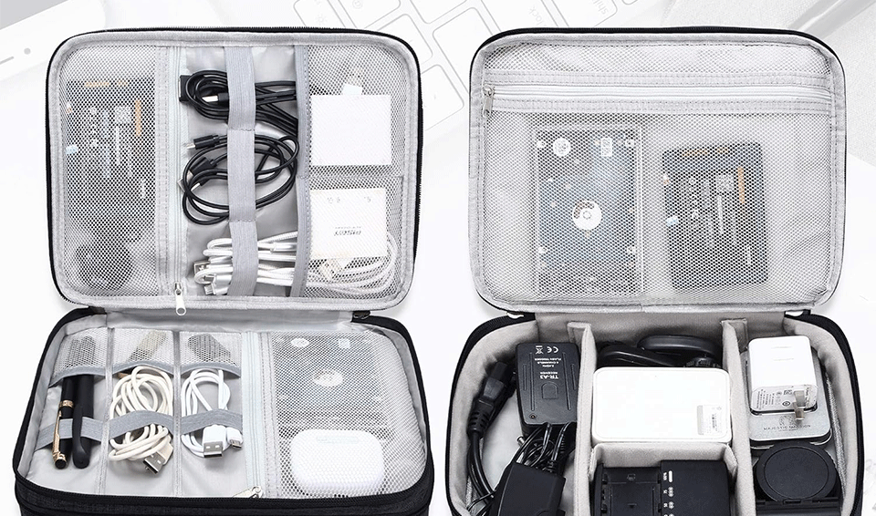 Gadgit Co™ Waterproof Electronics Organizer | 1 & 2 Layer, Adjustable Dividers
