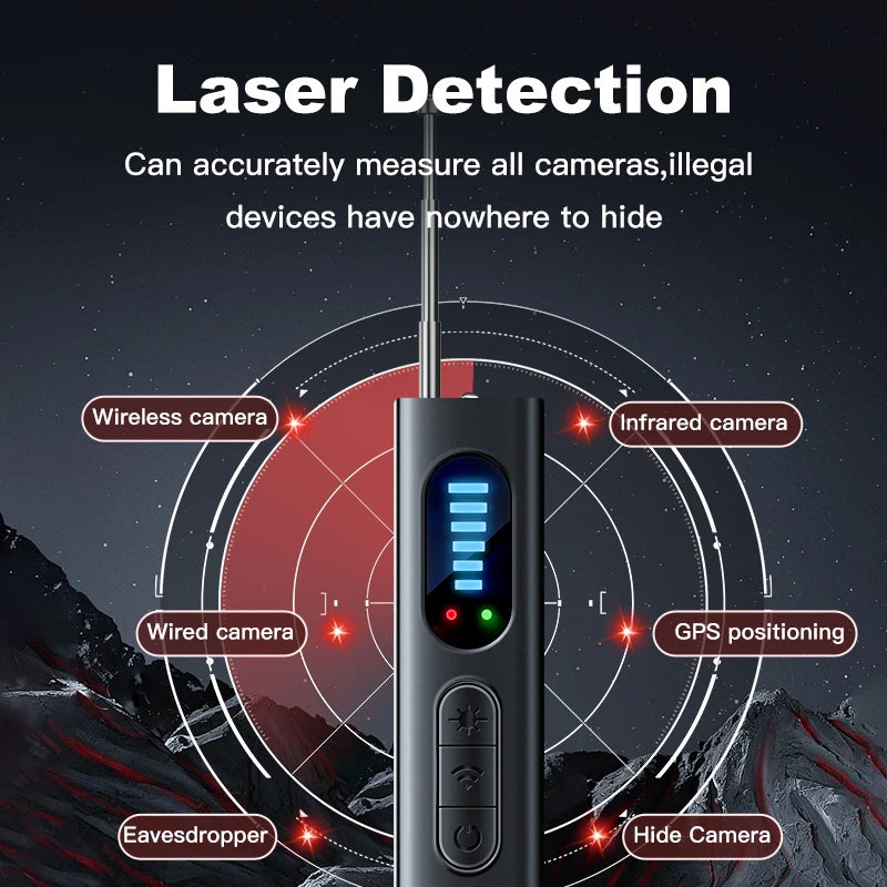 Gadgit Co T18 Multi-Function Anti-Spy Detector Pen | RF, Magnetic, Laser & Vibration