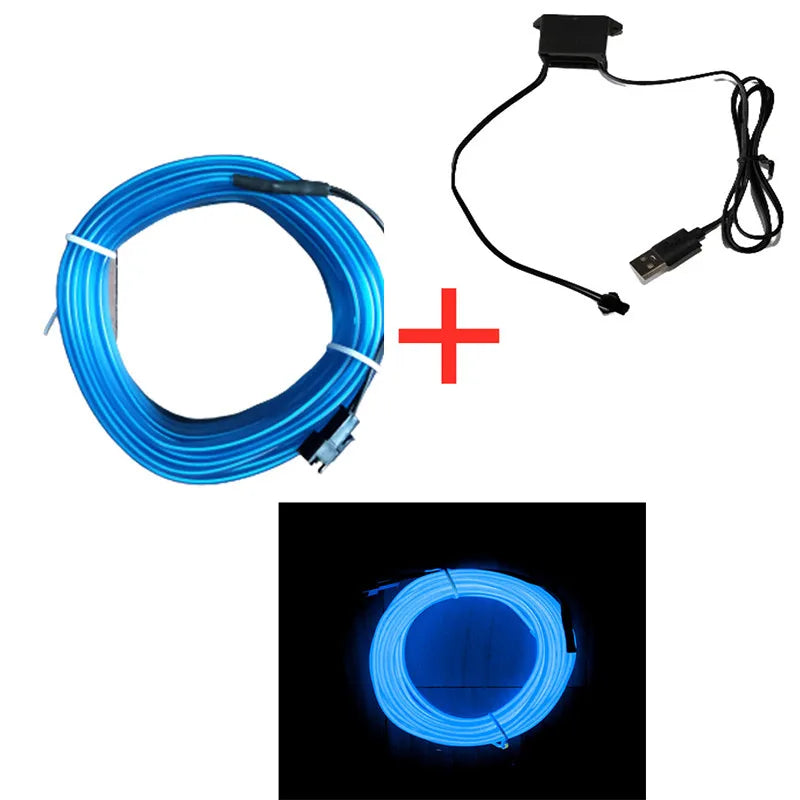 Gadgit Co Car Interior LED Neon Ambient Light Strip | 3 Colours, 3 Lengths, 12V